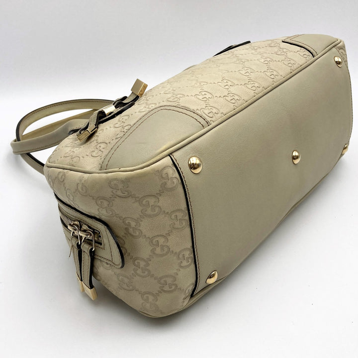 GUCCI グッチ 
 シマ 161720 ショルダーバッグ 
レザー アイボリー