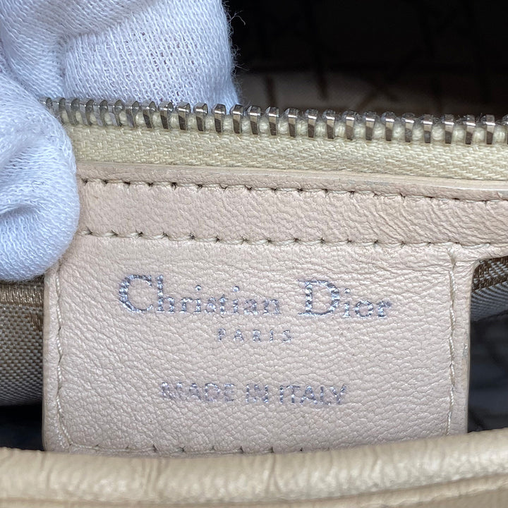 Christian Dior クリスチャンディオール 
 レディディオール ラージ ハンドバッグ 
ラムスキン ベージュ