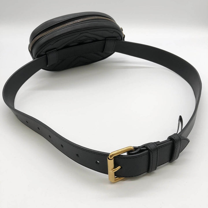 GUCCI グッチ 
 GGマーモント 476434 ウエストバッグ 
レザー ブラック
