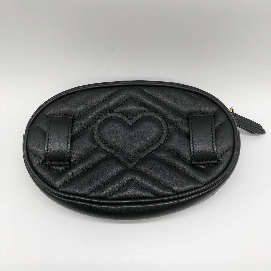 GUCCI グッチ 
 GGマーモント 476434 ウエストバッグ 
レザー ブラック