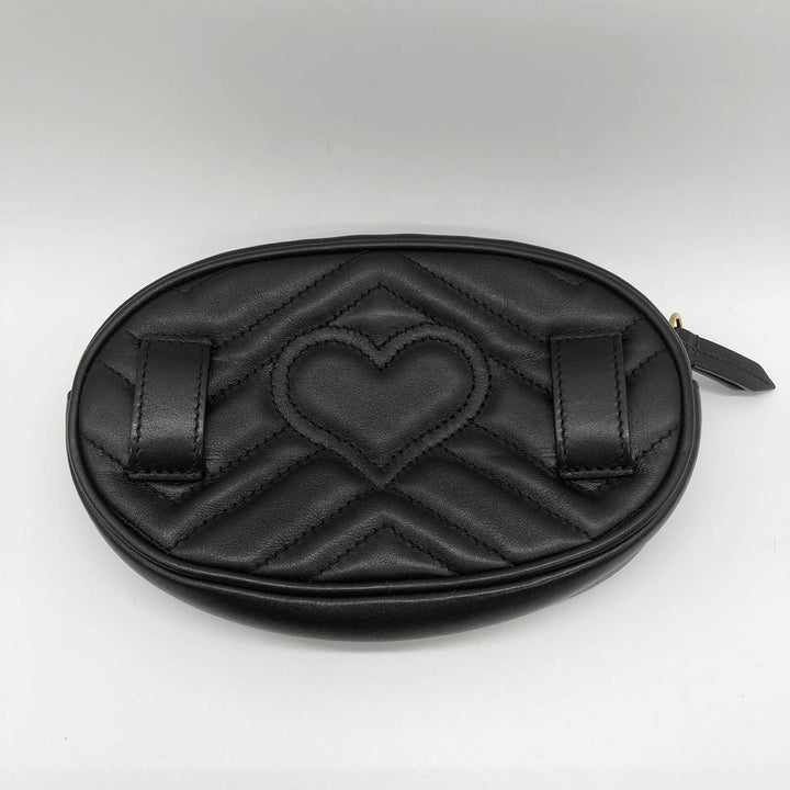 GUCCI グッチ 
 GGマーモント 476434 ウエストバッグ 
レザー ブラック