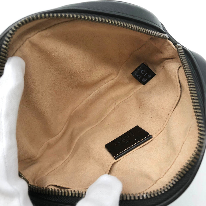 GUCCI グッチ 
 GGマーモント 476434 ウエストバッグ 
レザー ブラック