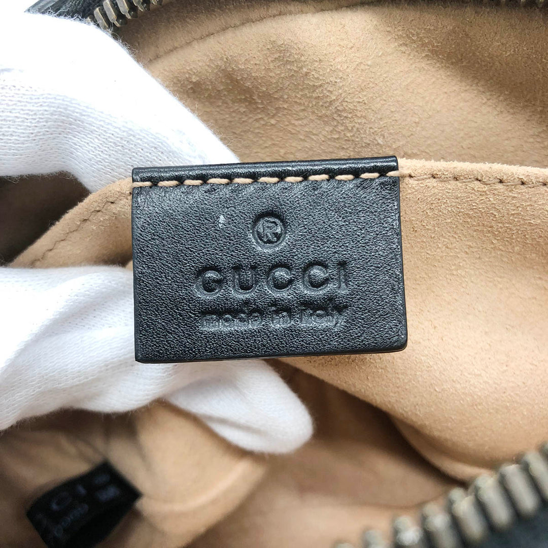 GUCCI グッチ 
 GGマーモント 476434 ウエストバッグ 
レザー ブラック