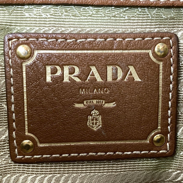 PRADA プラダ 
 ショルダーバッグ 
キャンバス/レザー  ブラウン