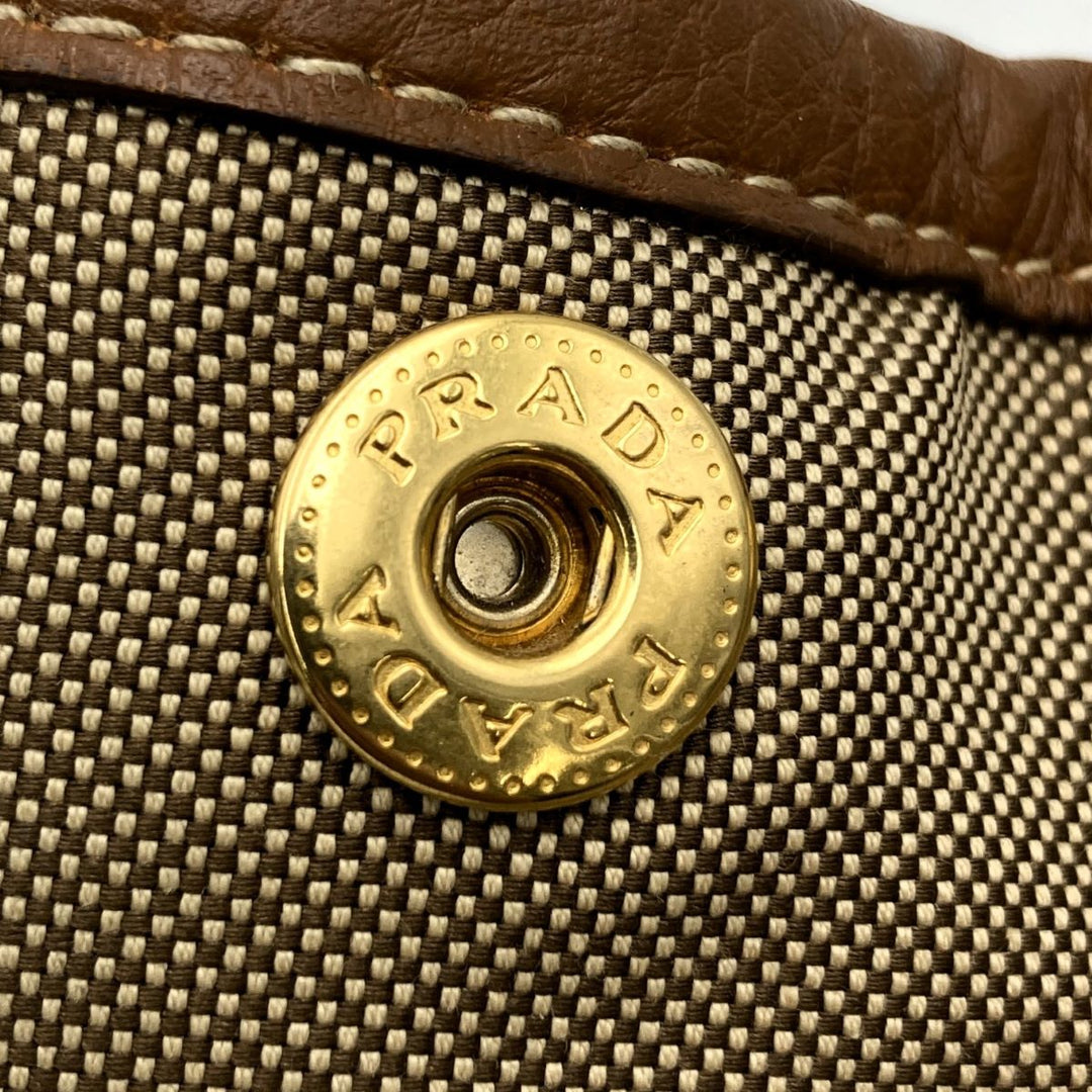 PRADA プラダ 
 ショルダーバッグ 
キャンバス/レザー  ブラウン