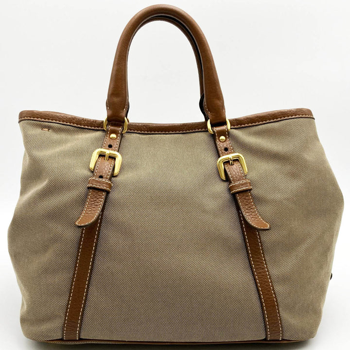 PRADA プラダ 
 ショルダーバッグ 
キャンバス/レザー  ブラウン