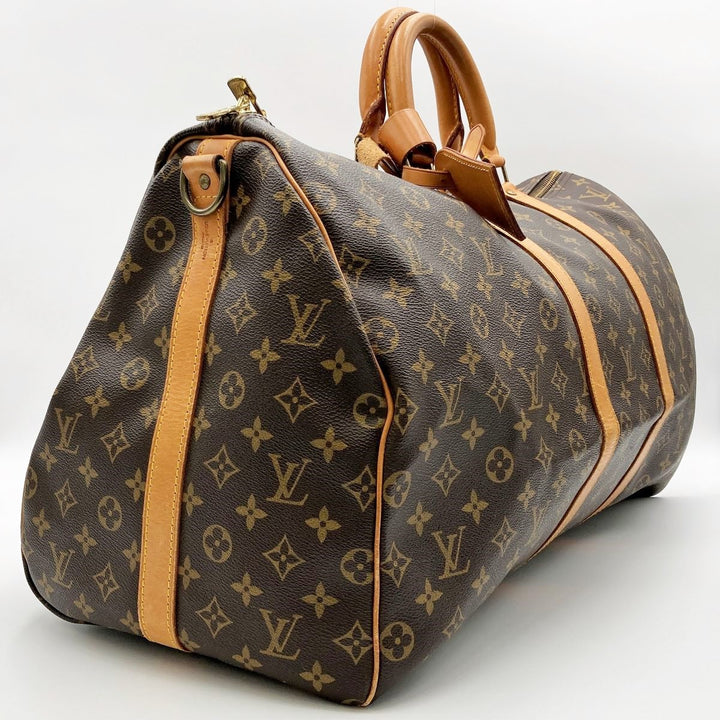 LOUIS VUITTON ルイ・ヴィトン 
 キーポル・バンドリエール55 M41414 ボストンバッグ 
PVC ブラウン