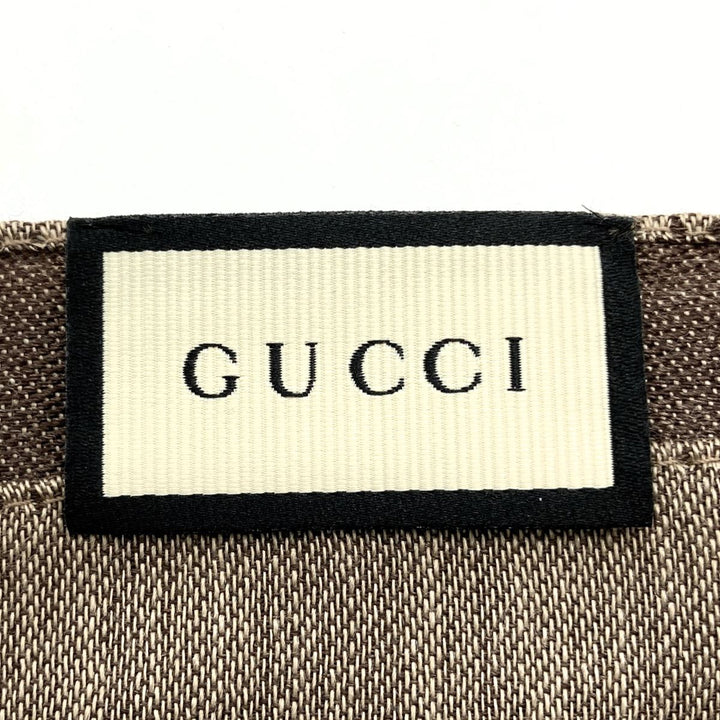 GUCCI グッチ 
 165903 ストール 
ウール/シルク  ブラウンベージュ