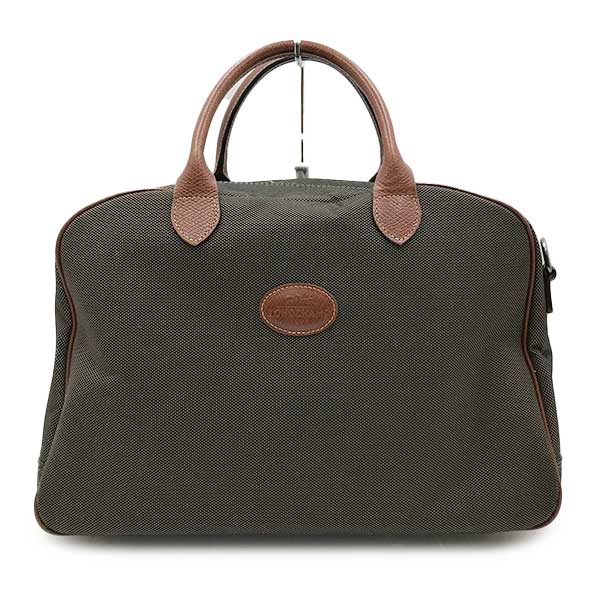 Longchamp ロンシャン 
 ボストンバッグ 
キャンバス ブラウン