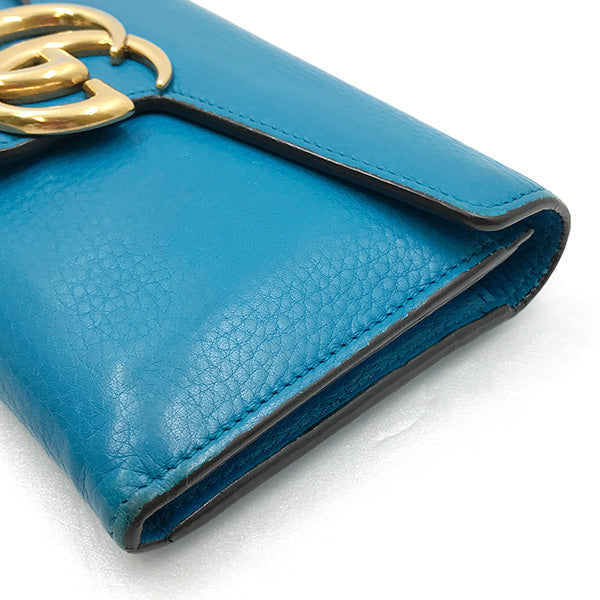GUCCI グッチ 
 400586 長財布 
レザー ブルー