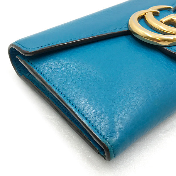 GUCCI グッチ 
 400586 長財布 
レザー ブルー