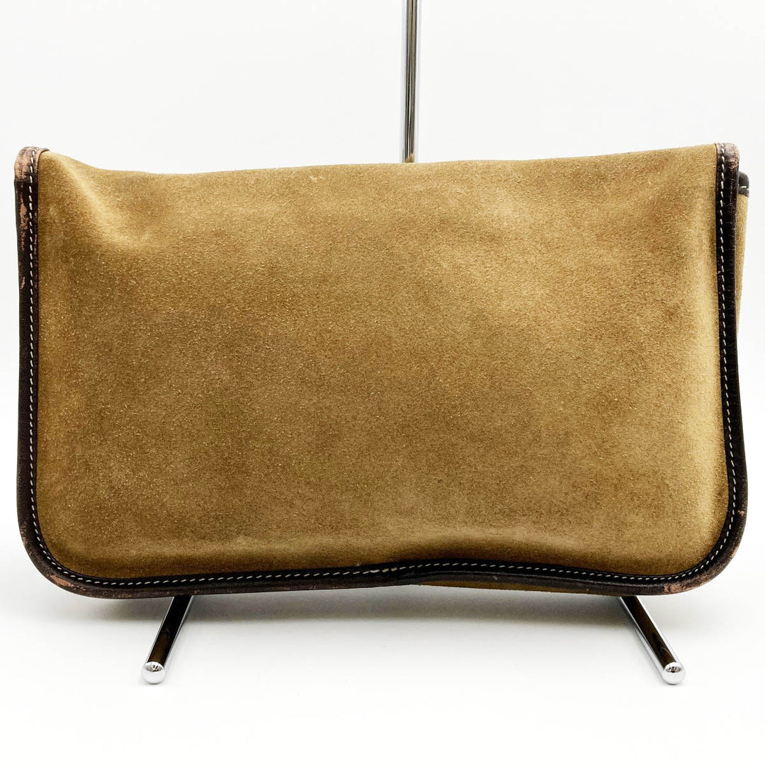 LOEWE ロエベ 
 クラッチバッグ 
スウェード ブラウン