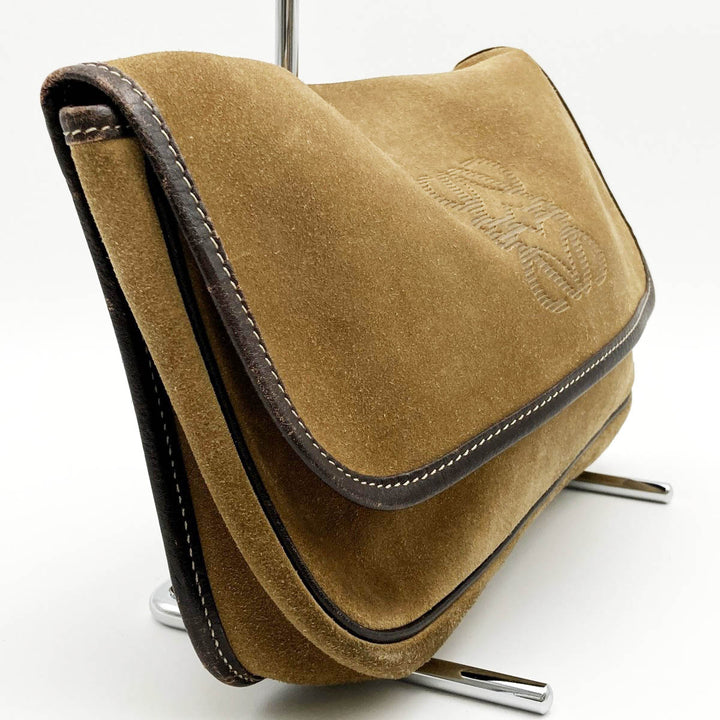 LOEWE ロエベ 
 クラッチバッグ 
スウェード ブラウン