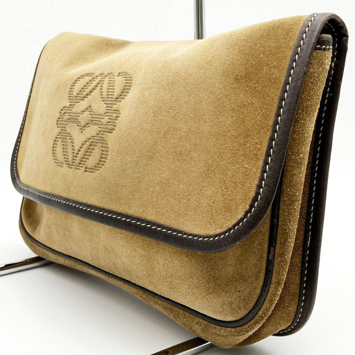 LOEWE ロエベ 
 クラッチバッグ 
スウェード ブラウン