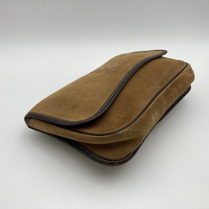 LOEWE ロエベ 
 クラッチバッグ 
スウェード ブラウン