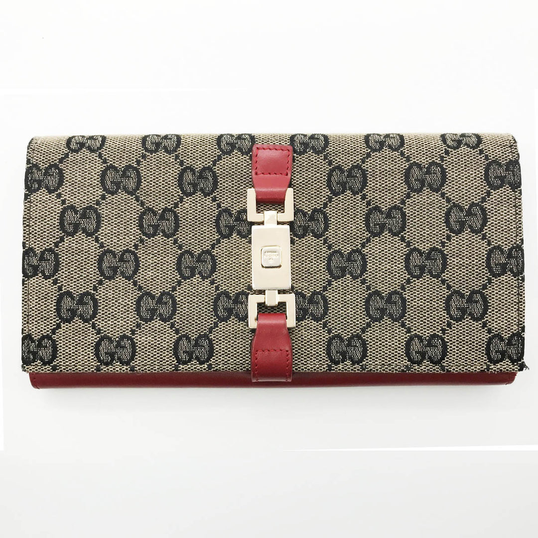 GUCCI グッチ 
 035・2828・2134 長財布 
GGキャンバス/レザー  レッド