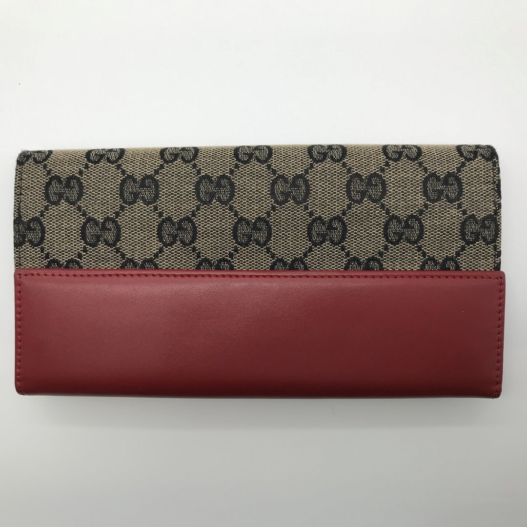 GUCCI グッチ 
 035・2828・2134 長財布 
GGキャンバス/レザー  レッド