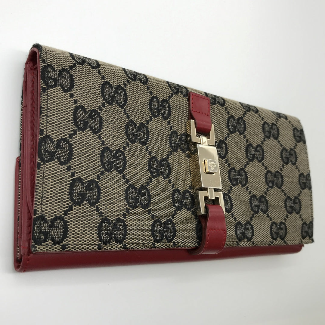 GUCCI グッチ 
 035・2828・2134 長財布 
GGキャンバス/レザー  レッド