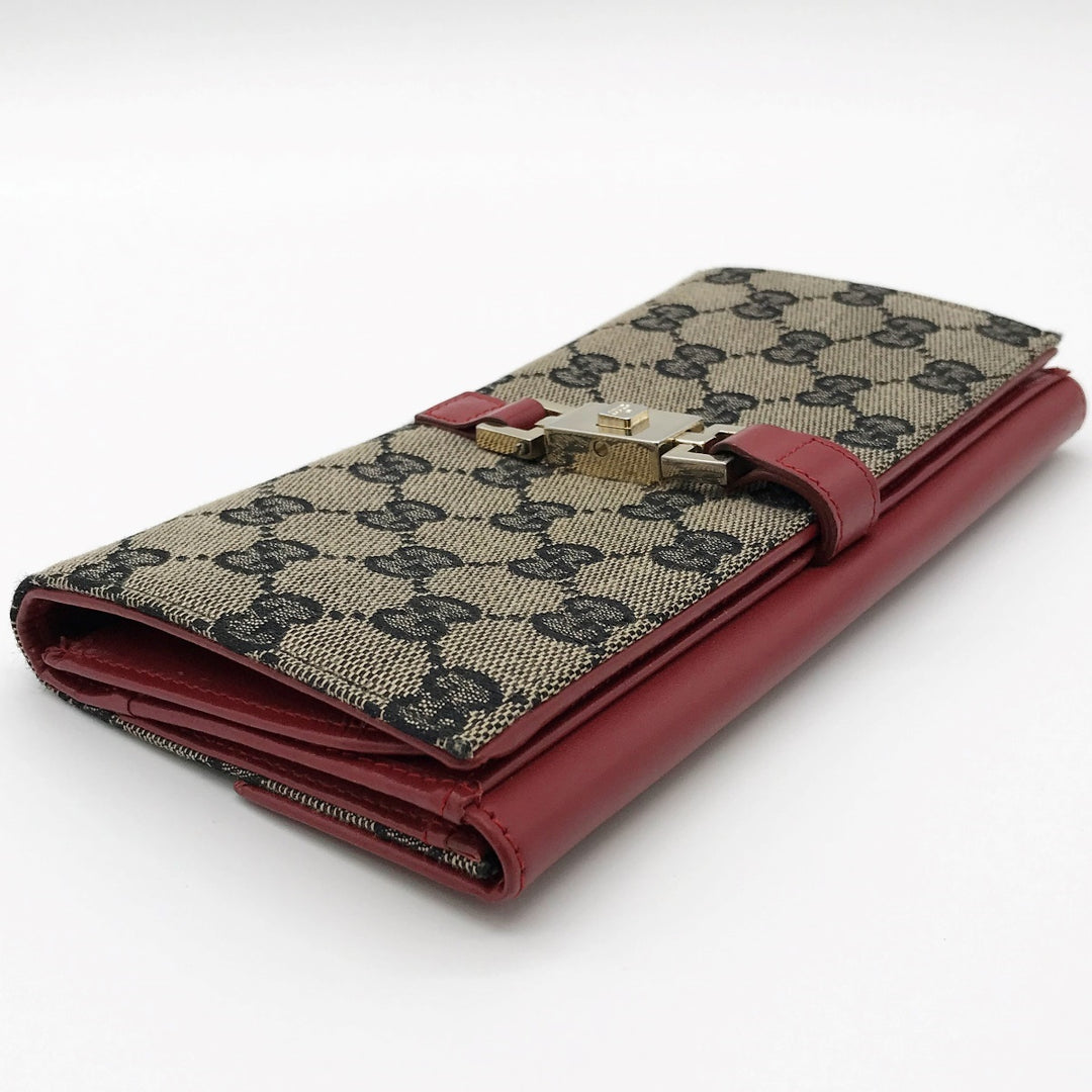 GUCCI グッチ 
 035・2828・2134 長財布 
GGキャンバス/レザー  レッド