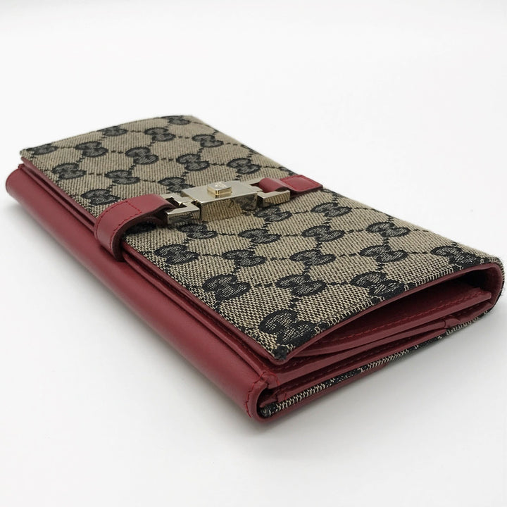 GUCCI グッチ 
 035・2828・2134 長財布 
GGキャンバス/レザー  レッド