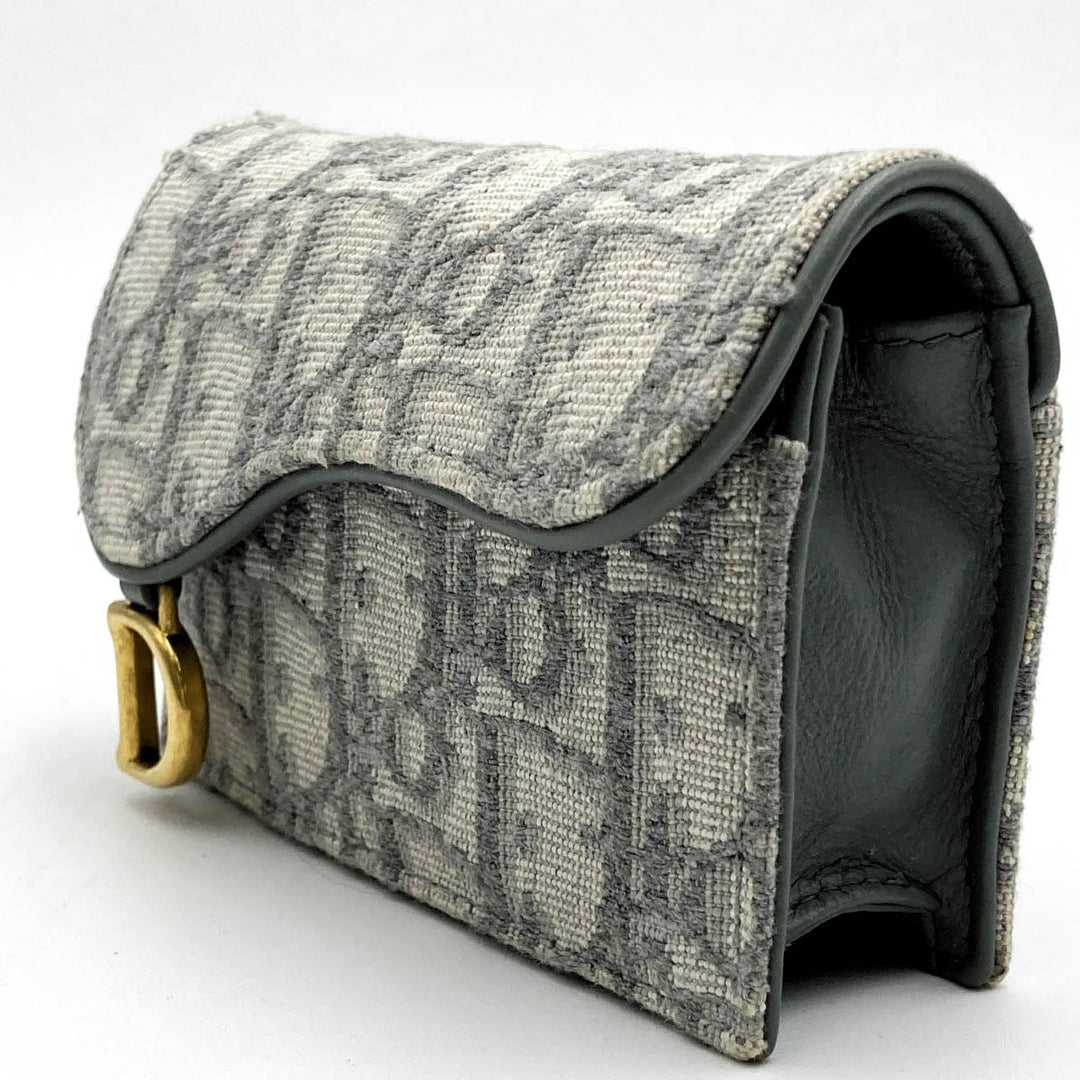 Christian Dior クリスチャンディオール 
 トロッター 45-MA-0251 カードケース 
キャンバス グレー