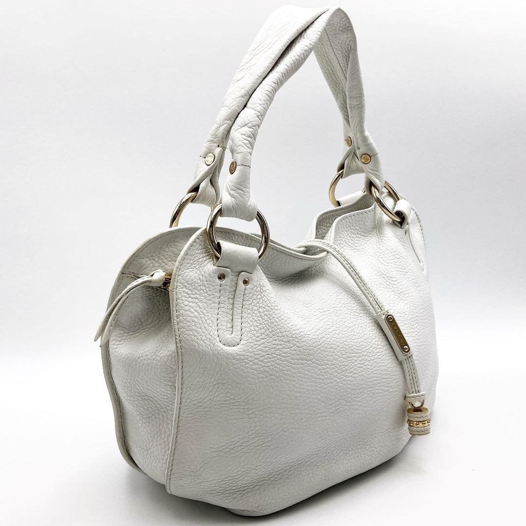 CELINE セリーヌ 
 ビタースウィート ハンドバッグ 
レザー ホワイト