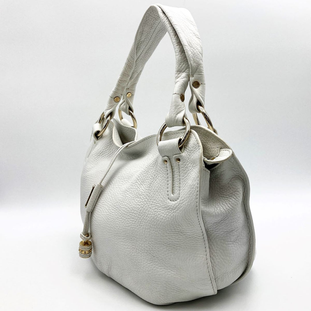 CELINE セリーヌ 
 ビタースウィート ハンドバッグ 
レザー ホワイト