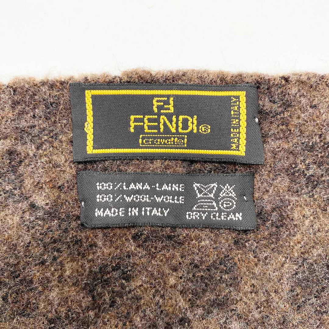 FENDI フェンディ 
 マフラー 
ウール ブラウン