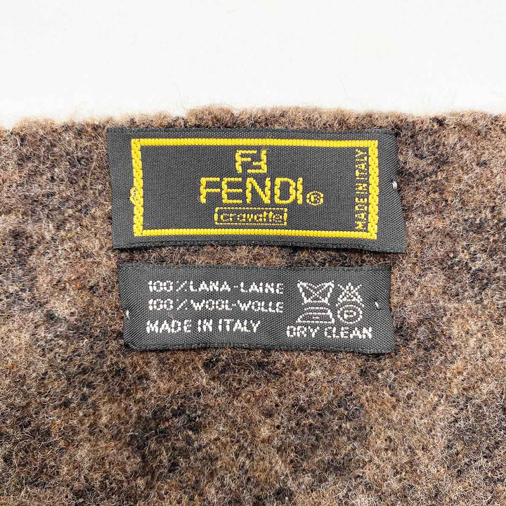 FENDI フェンディ 
 マフラー 
ウール ブラウン