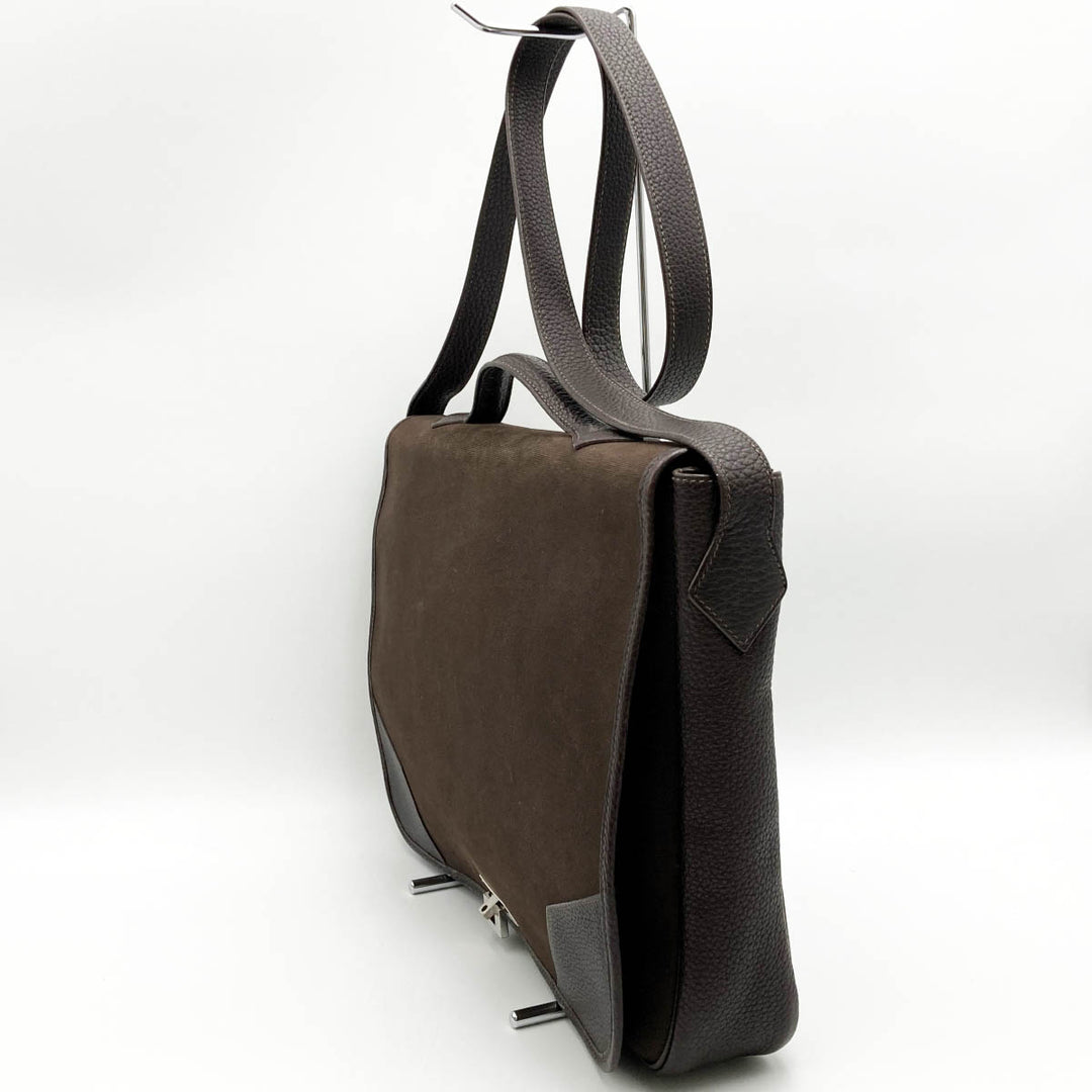 HERMES エルメス 
 ヴィクトリア ショルダーバッグ 
キャンバス/レザー  ブラウン