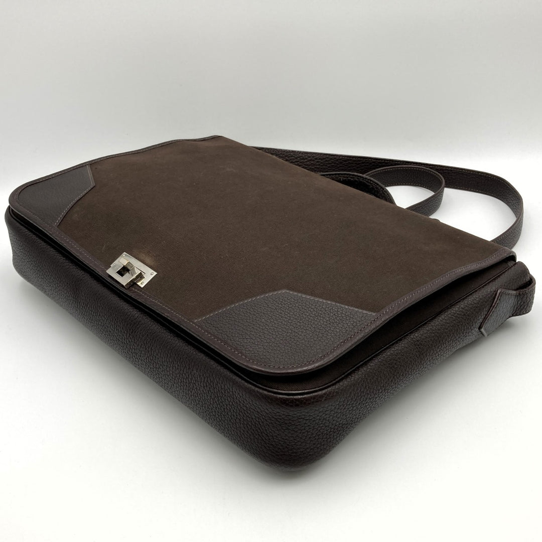 HERMES エルメス 
 ヴィクトリア ショルダーバッグ 
キャンバス/レザー  ブラウン