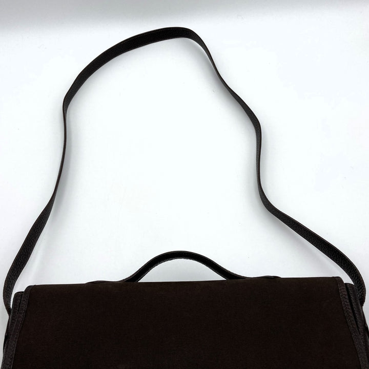 HERMES エルメス 
 ヴィクトリア ショルダーバッグ 
キャンバス/レザー  ブラウン