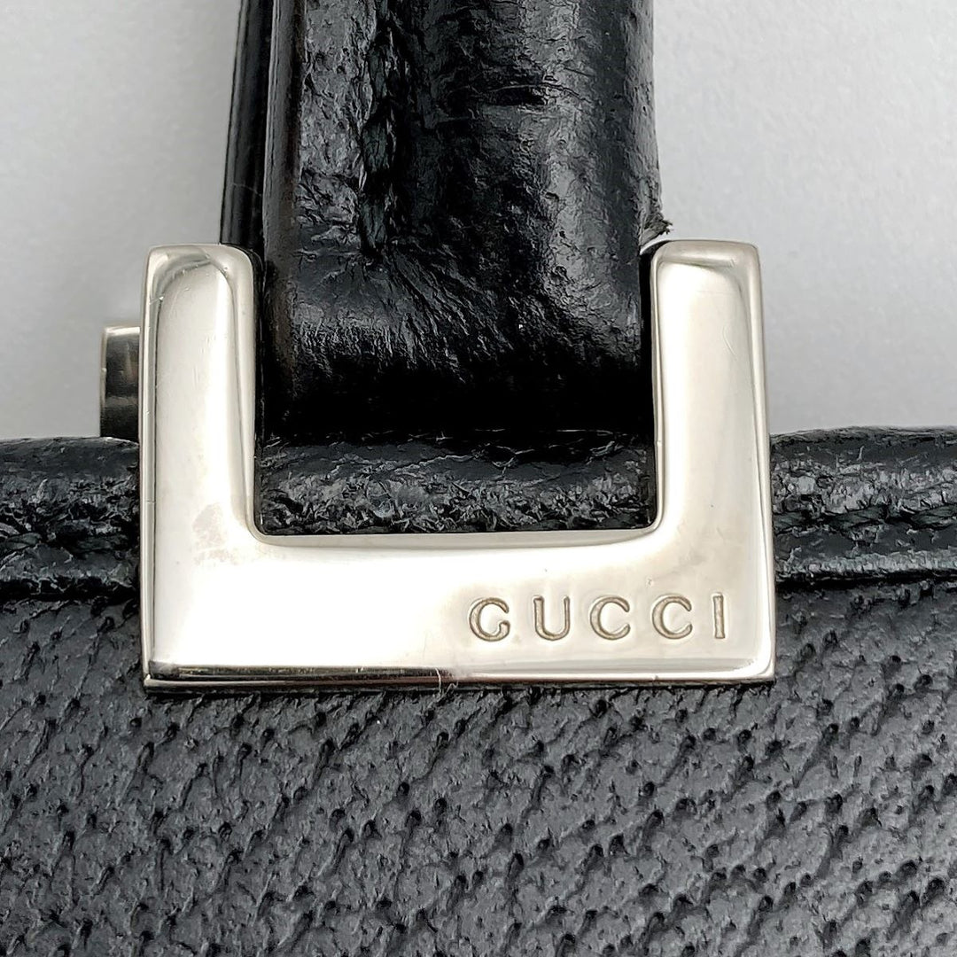 GUCCI グッチ 
 ジャッキー 002・1065 ハンドバッグ 
レザー ブラック