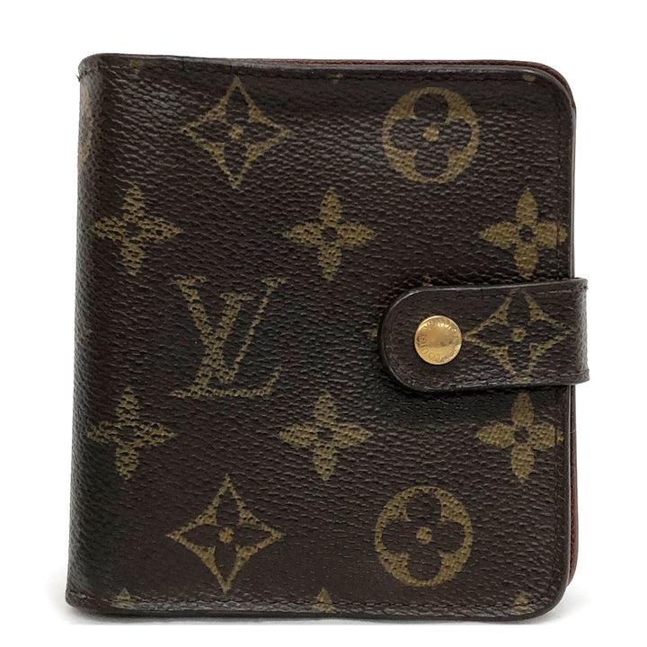 LOUIS VUITTON ルイ・ヴィトン 
 コンパクトジップ  M61667 二つ折り財布 
モノグラムキャンバス/レザー  ブラウン/茶 LV 中古