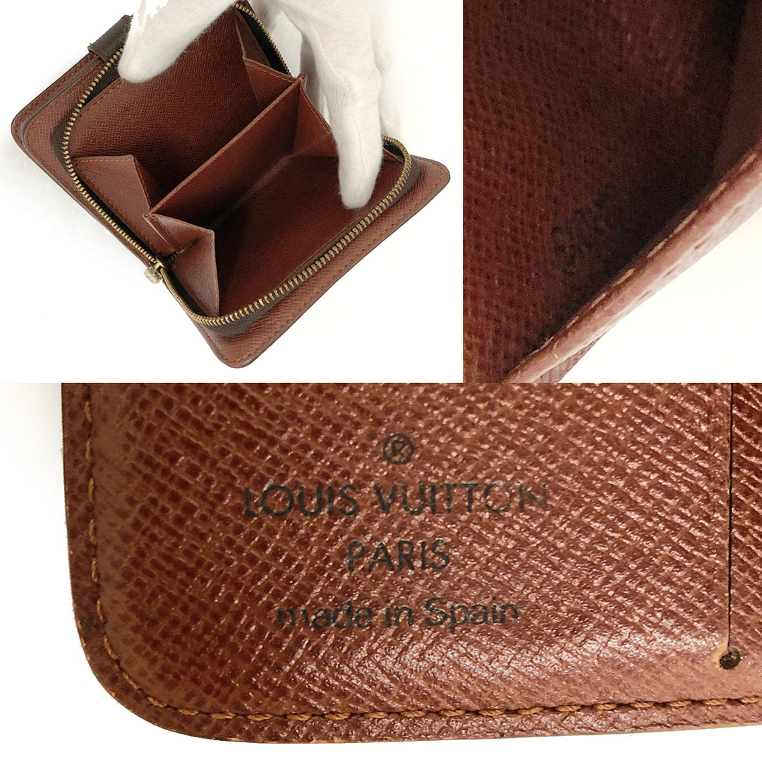 LOUIS VUITTON ルイ・ヴィトン 
 コンパクトジップ  M61667 二つ折り財布 
モノグラムキャンバス/レザー  ブラウン/茶 LV 中古