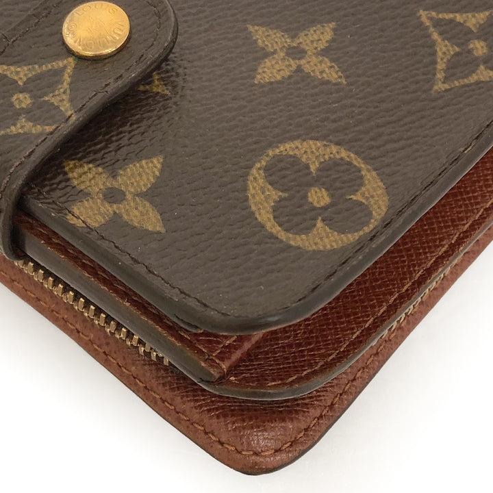 LOUIS VUITTON ルイ・ヴィトン 
 コンパクトジップ  M61667 二つ折り財布 
モノグラムキャンバス/レザー  ブラウン/茶 LV 中古