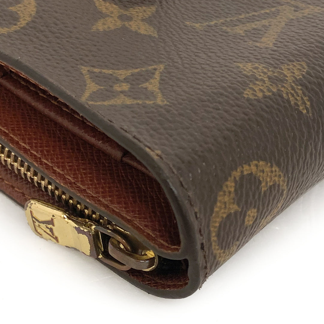 LOUIS VUITTON ルイ・ヴィトン 
 コンパクトジップ  M61667 二つ折り財布 
モノグラムキャンバス/レザー  ブラウン/茶 LV 中古