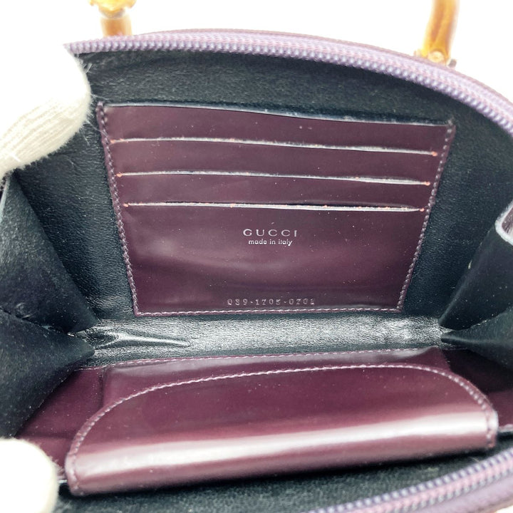 GUCCI グッチ 
 039-1705-0701 ショルダーバッグ 
キャンバス/バンブー  パープル