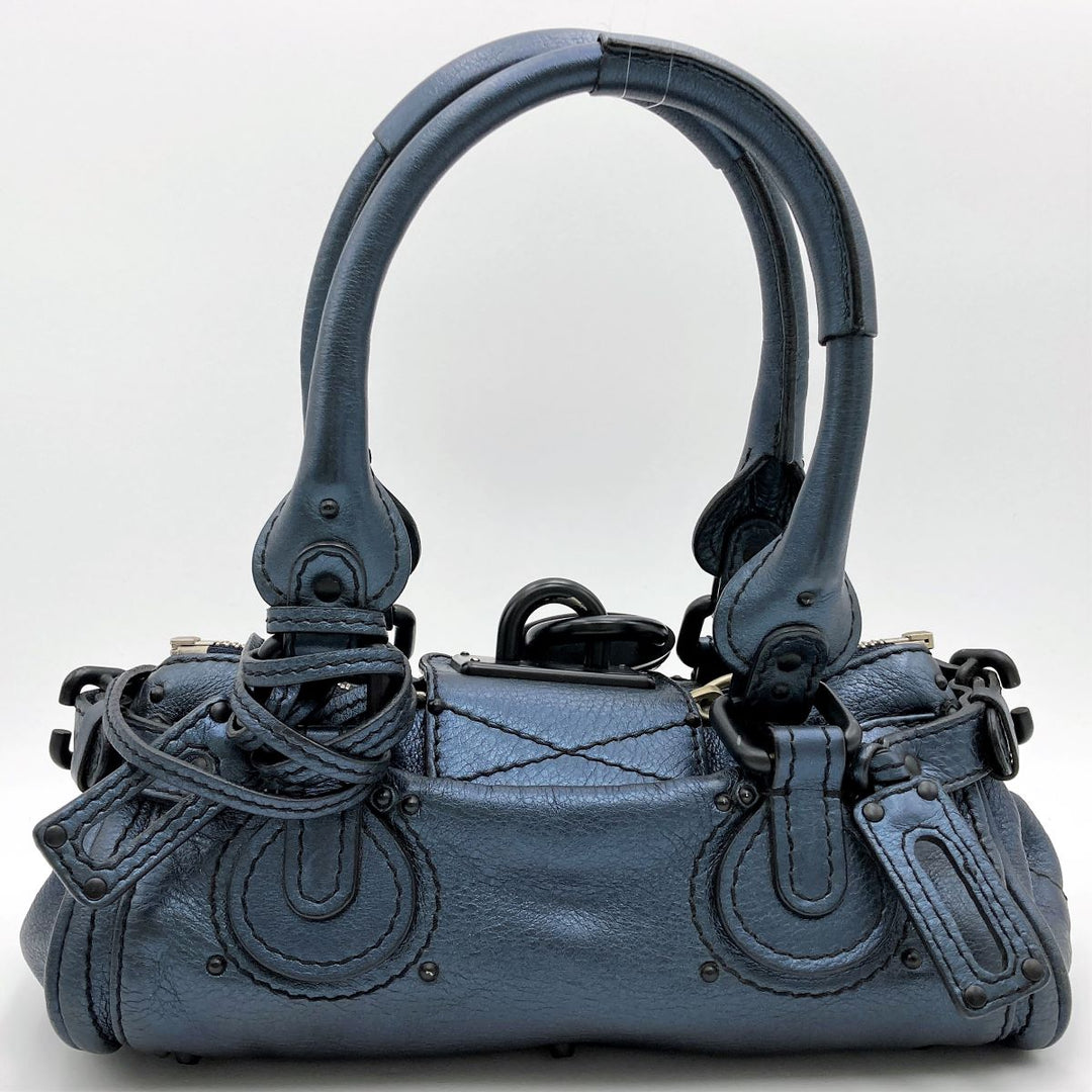 Chloe クロエ 
 パディントン 04 06 51 5391 ハンドバッグ 
レザー ブルー