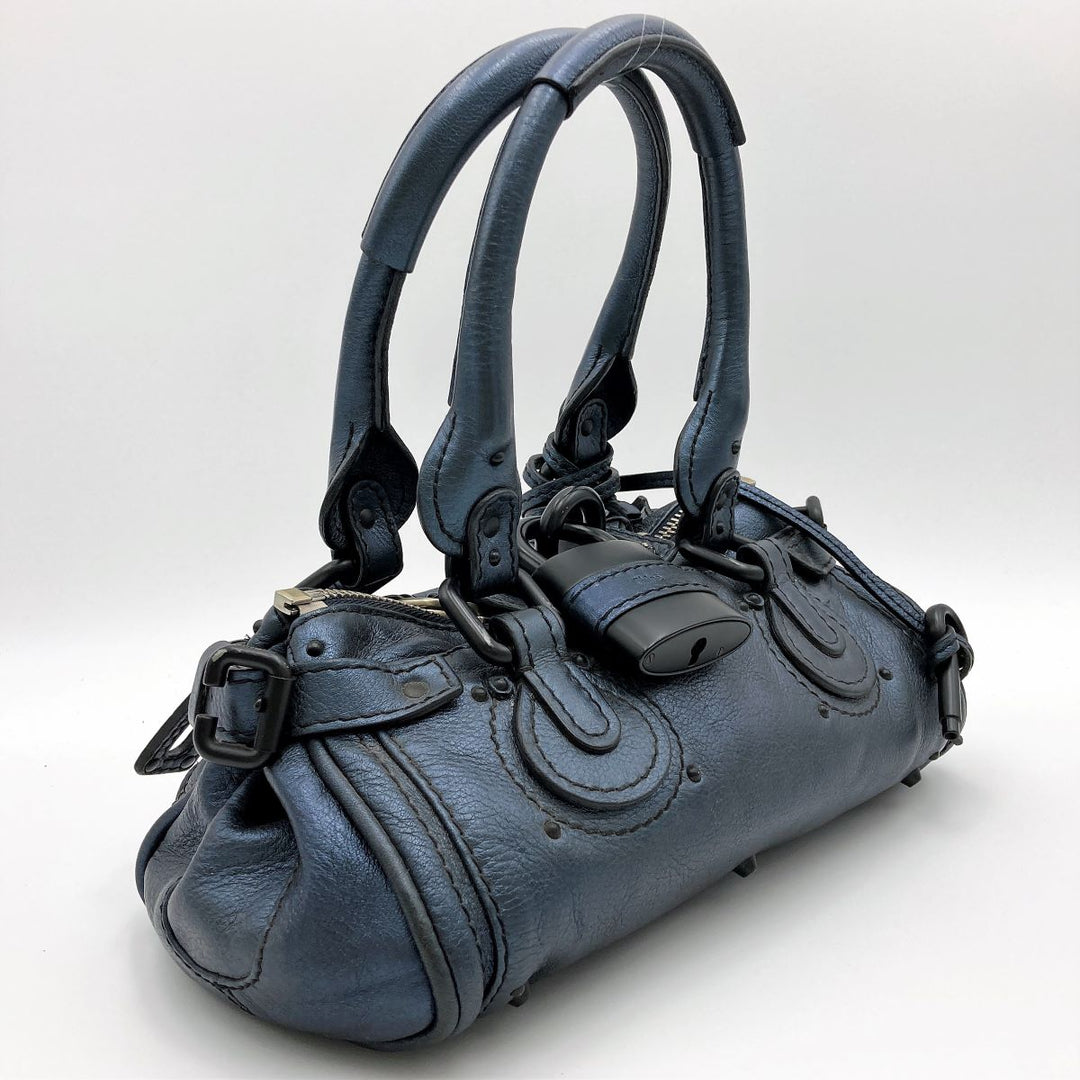 Chloe クロエ 
 パディントン 04 06 51 5391 ハンドバッグ 
レザー ブルー