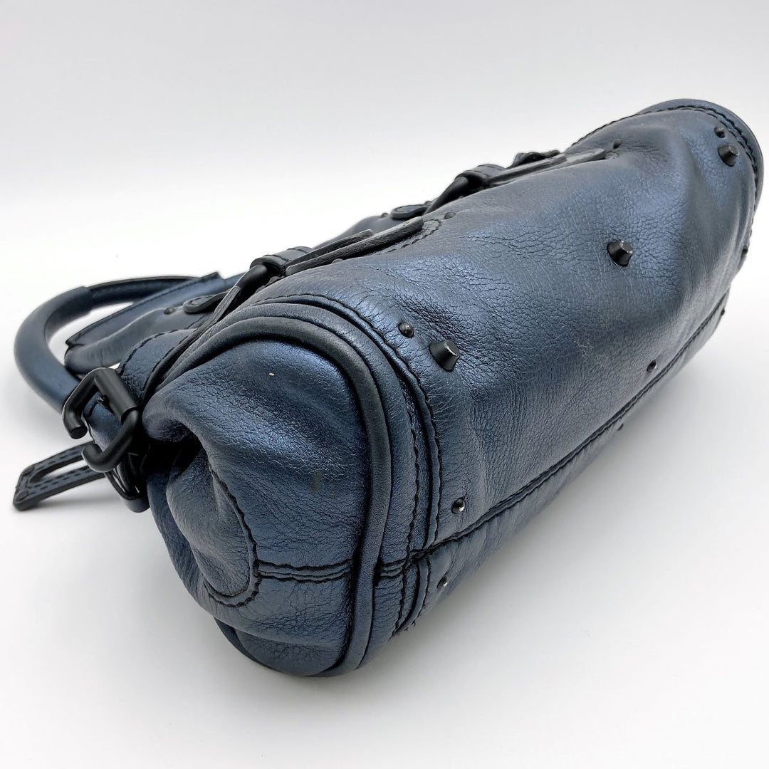 Chloe クロエ 
 パディントン 04 06 51 5391 ハンドバッグ 
レザー ブルー