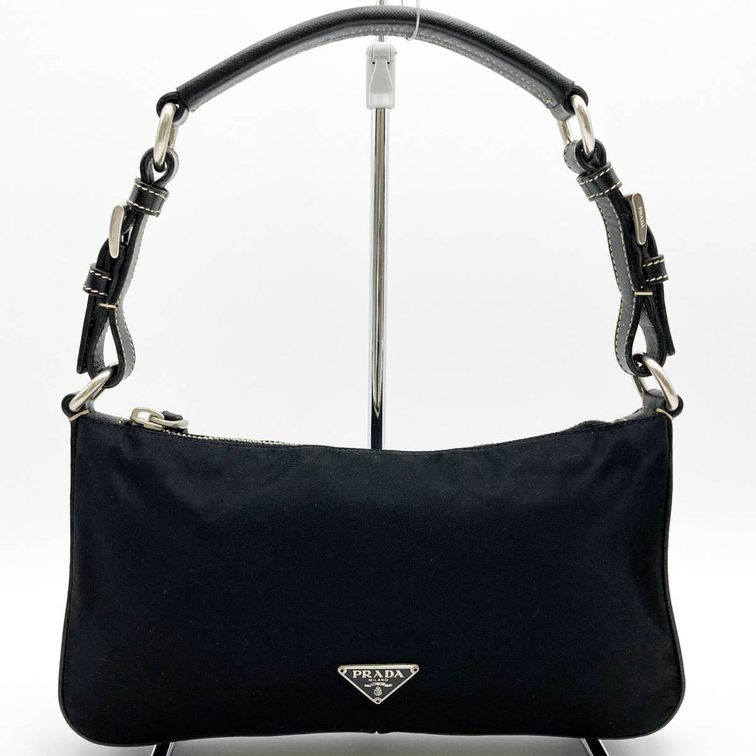 PRADA プラダ 
 BR2206 ショルダーバッグ 
ナイロン/レザー  ブラック