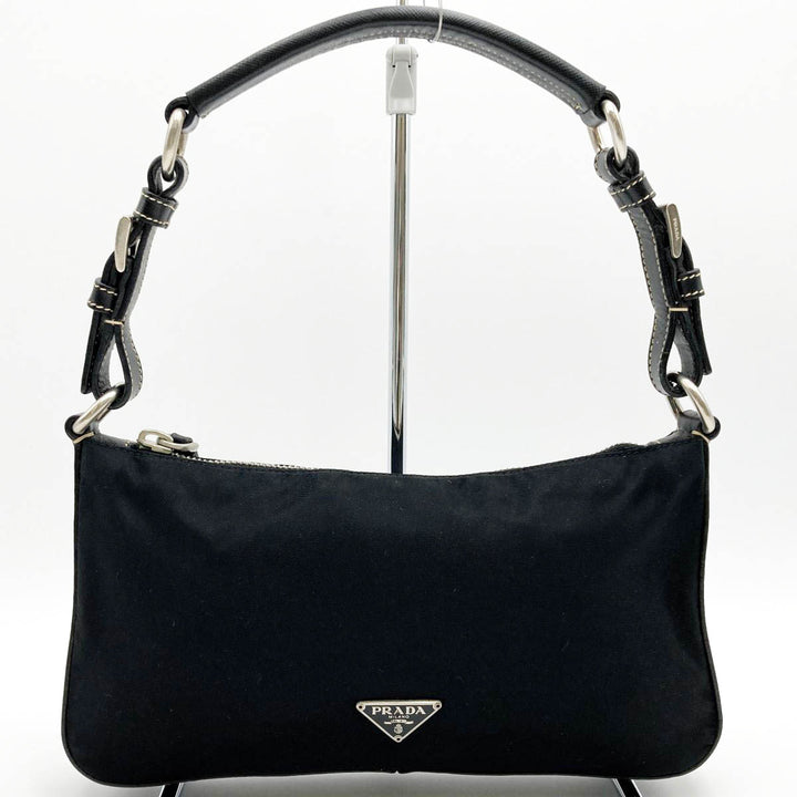 PRADA プラダ 
 BR2206 ショルダーバッグ 
ナイロン/レザー  ブラック