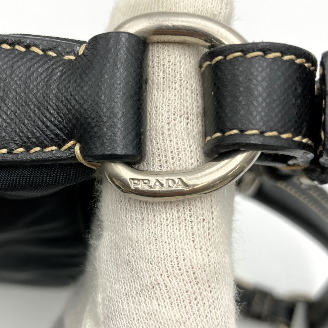 PRADA プラダ 
 BR2206 ショルダーバッグ 
ナイロン/レザー  ブラック