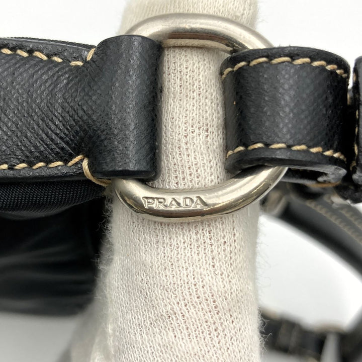 PRADA プラダ 
 BR2206 ショルダーバッグ 
ナイロン/レザー  ブラック