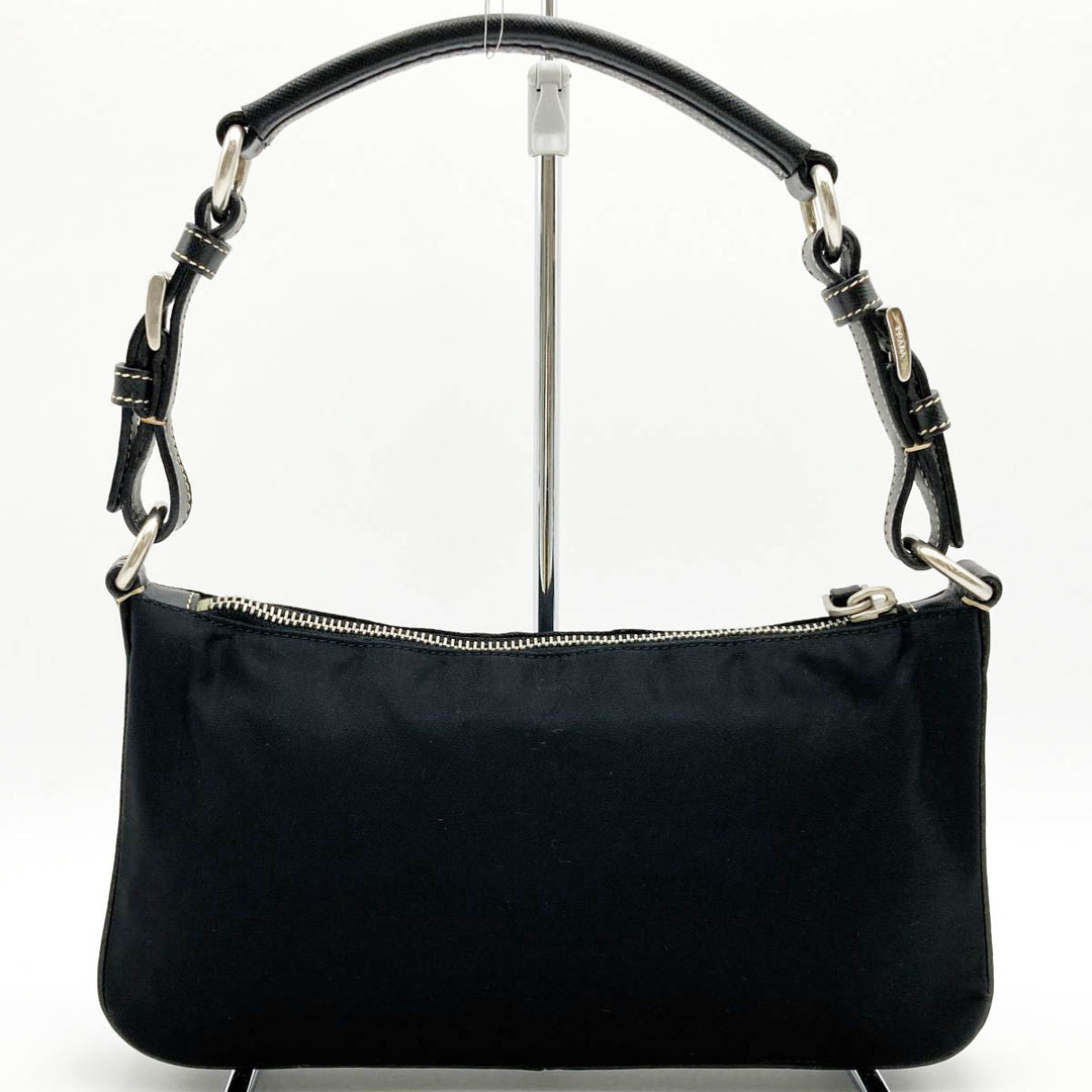 PRADA プラダ 
 BR2206 ショルダーバッグ 
ナイロン/レザー  ブラック