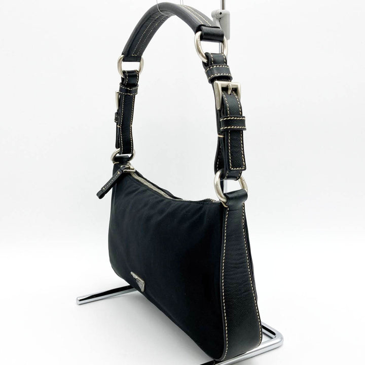 PRADA プラダ 
 BR2206 ショルダーバッグ 
ナイロン/レザー  ブラック