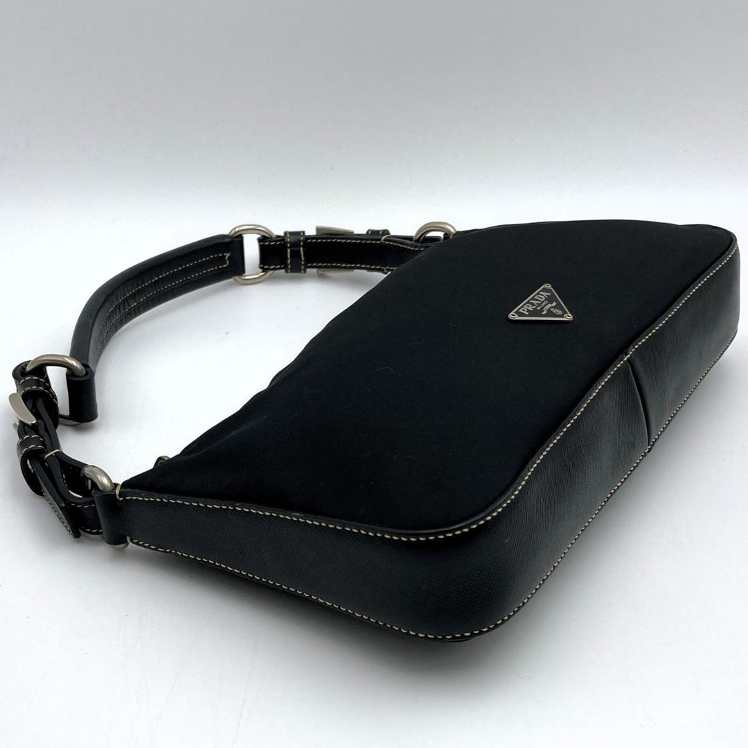 PRADA プラダ 
 BR2206 ショルダーバッグ 
ナイロン/レザー  ブラック