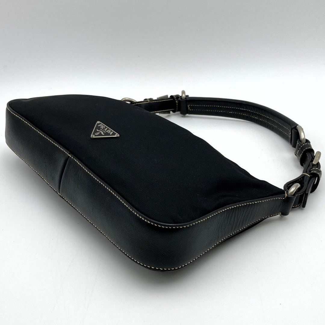 PRADA プラダ 
 BR2206 ショルダーバッグ 
ナイロン/レザー  ブラック
