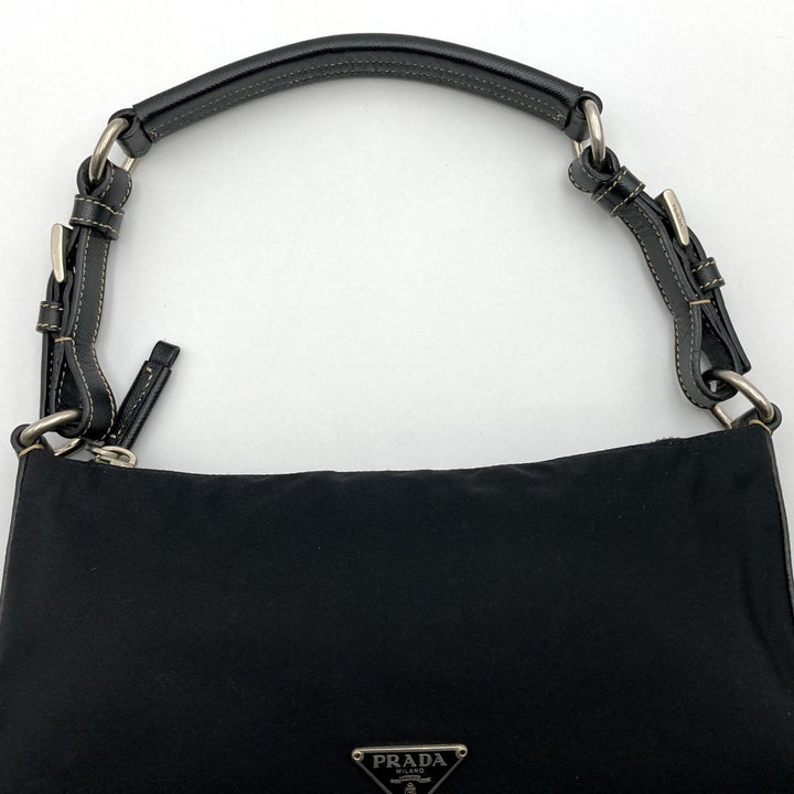 PRADA プラダ 
 BR2206 ショルダーバッグ 
ナイロン/レザー  ブラック